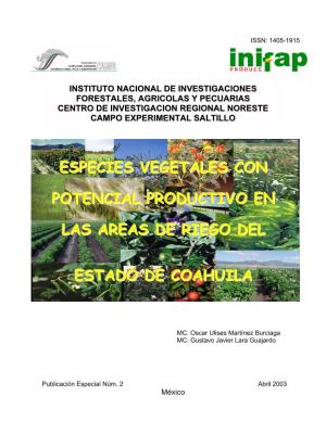 Especies Vegetales Con Potencial Productivo En Las Areas De Riego Del Estado De Coahuila