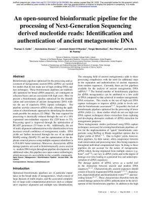 An Open-Sourced Bioinformatic Pipeline for the Processing of Next-Generation Sequencing Derived Nucleotide Reads