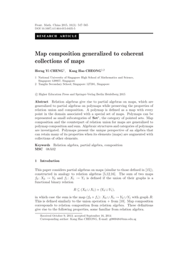 Map Composition Generalized to Coherent Collections of Maps