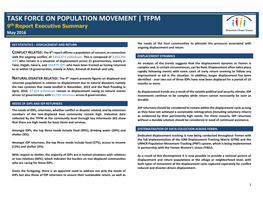 Task Force on Population Movement, 9Th Report Executive Summary