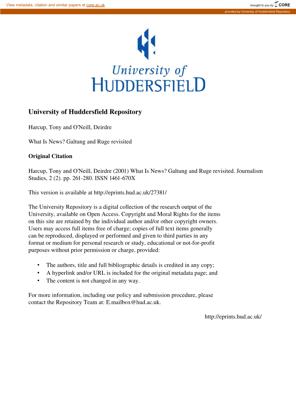 University of Huddersfield Repository