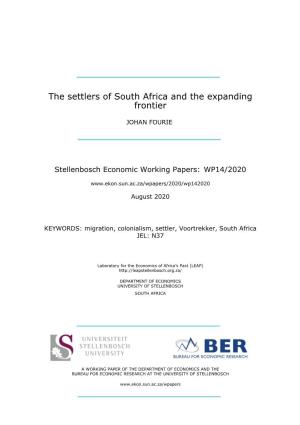 The Settlers of South Africa and the Expanding Frontier