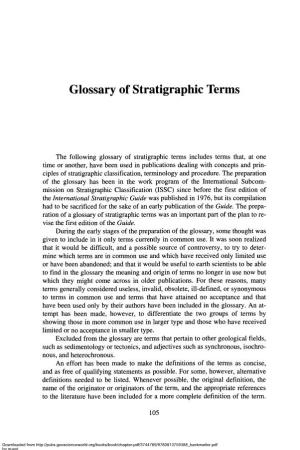 Glossary of Stratigraphic Terms