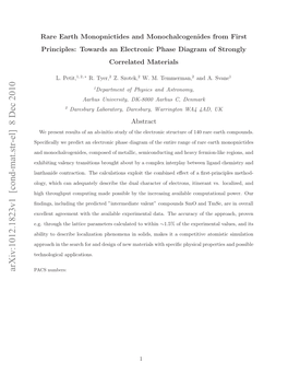 Rare Earth Monopnictides and Monochalcogenides from First Principles: Towards an Electronic Phase Diagram of Strongly Correlated Materials