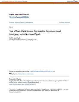 Tale of Two Afghanistans: Comparative Governance and Insurgency in the North and South