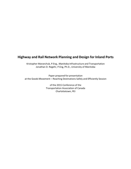 Highway and Rail Network Planning and Design for Inland Ports