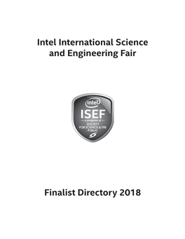 Intel International Science and Engineering Fair Finalist Directory