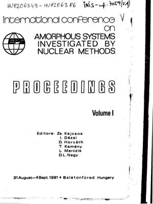 Amorphous Systems Investigated by Nuclear Methods