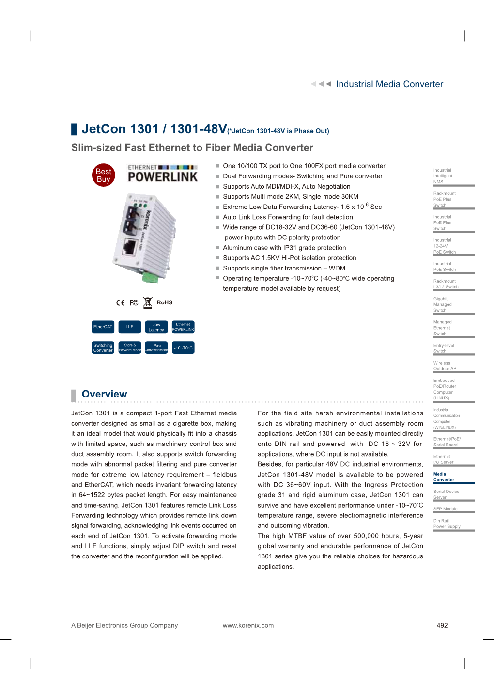 Slim-Sized Fast Ethernet to Fiber Media Converter Overview