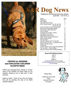 NSDA SAR DOG NEWS April 2016 Page 2