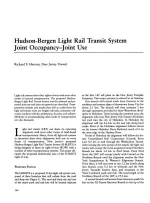 Hudson-Bergen Light Rail Transit System Joint Occupancy-Joint Use
