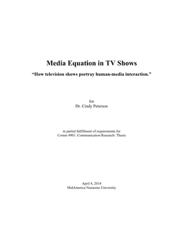 Media Equation in TV Shows
