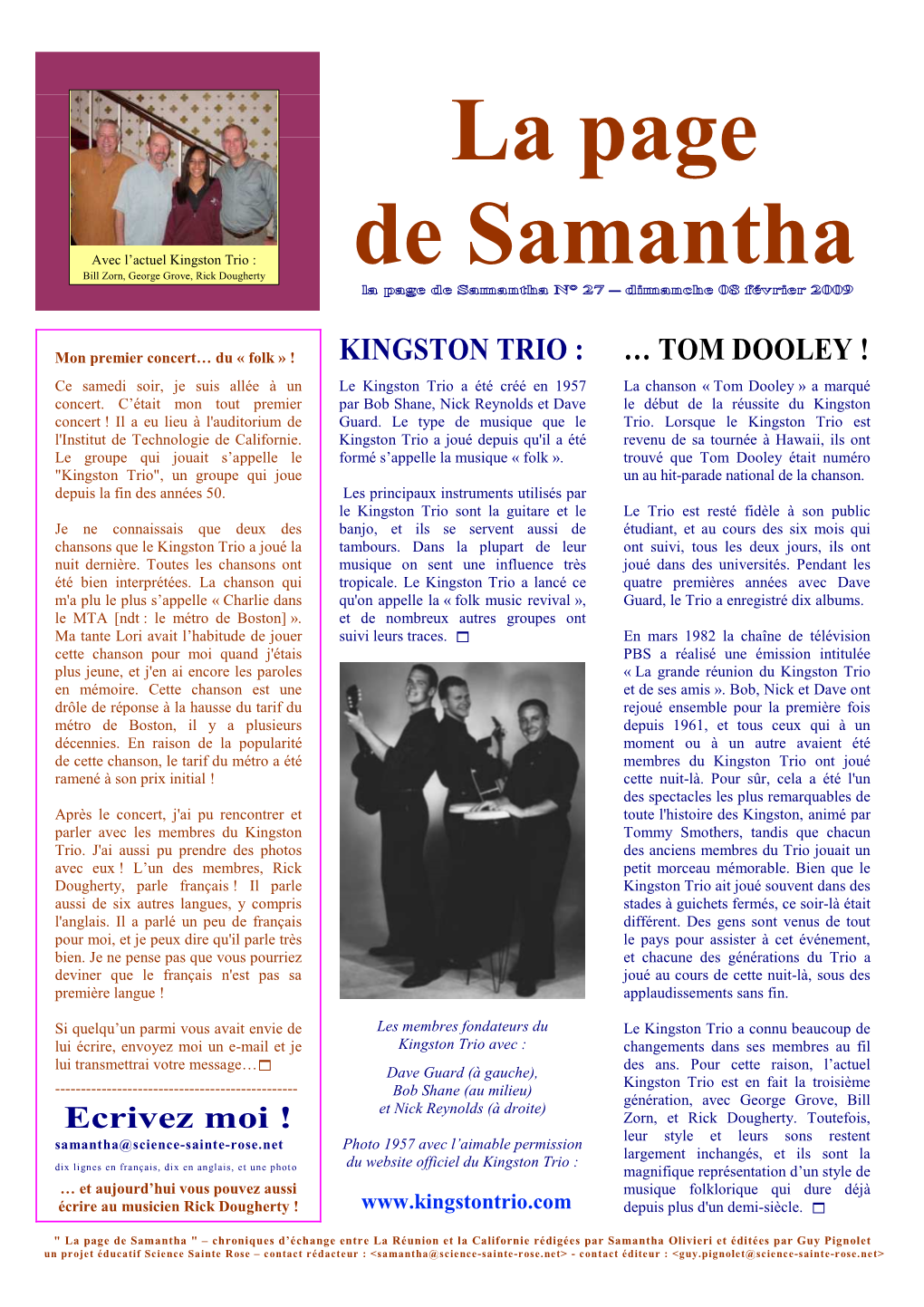 Samblog La Page #27 Kingston Trio