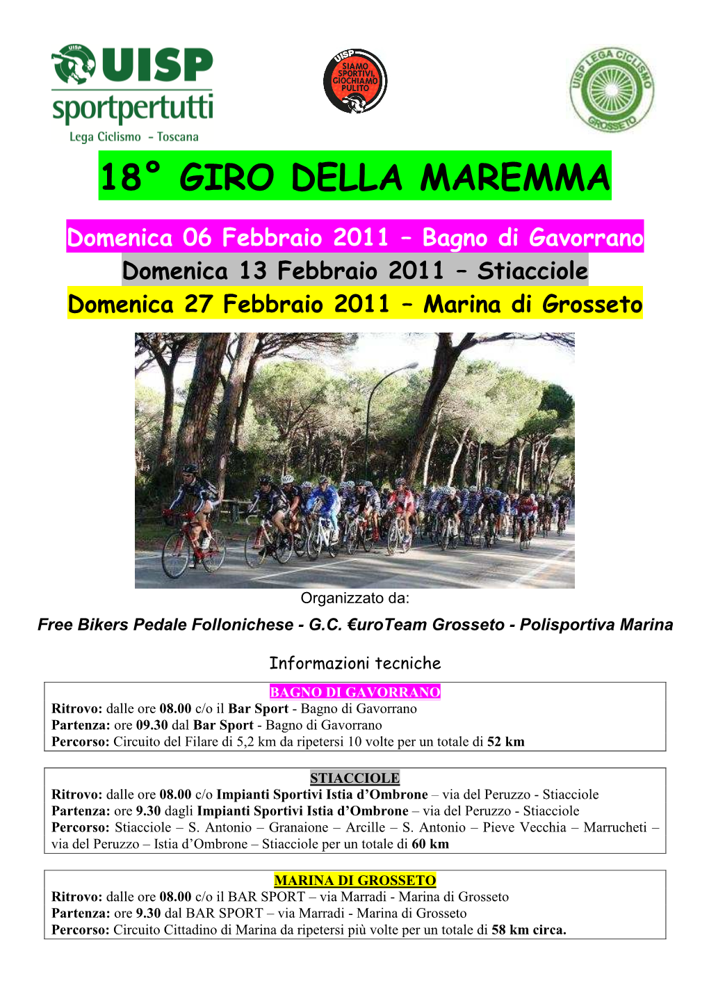 Volantino Generale 18° Giro Della Maremma 2011