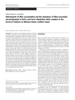 Determinants of Litter Accumulation and The