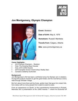 Jon Montgomery, Olympic Champion