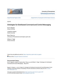 Ontologies for Distributed Command and Control Messaging