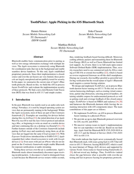 Apple Picking in the Ios Bluetooth Stack