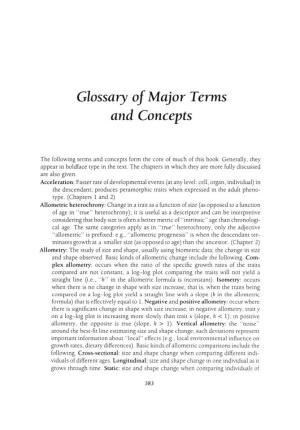 Glossary of Major Terms and Concepts