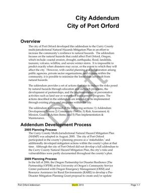 City Addendum City of Port Orford
