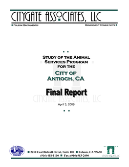 Section V—The City of Antioch Animal Control Program