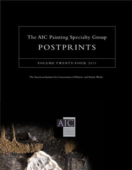 The AIC Painting Specialty Group POSTPRINTS