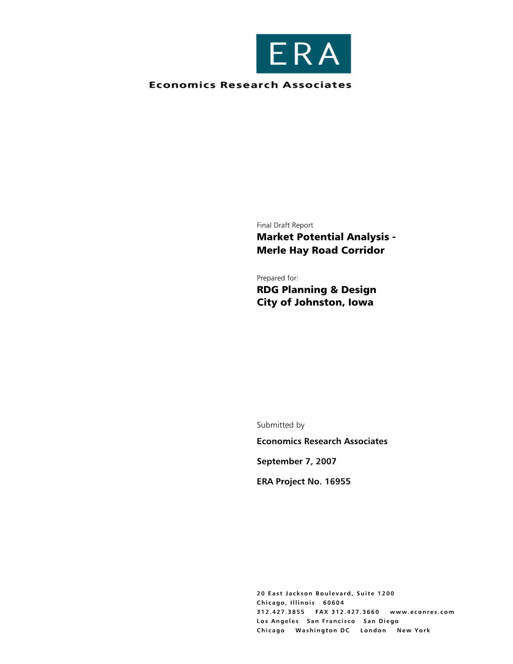 Market Potential Analysis - Merle Hay Road Corridor