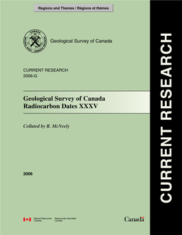 Geological Survey of Canada Radiocarbon Dates Xxxv