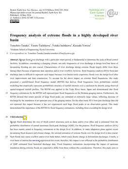 Frequency Analysis of Extreme Floods in a Highly Developed River Basin