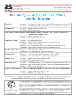 Run Timing Chart for the Northern Cook Inlet Area