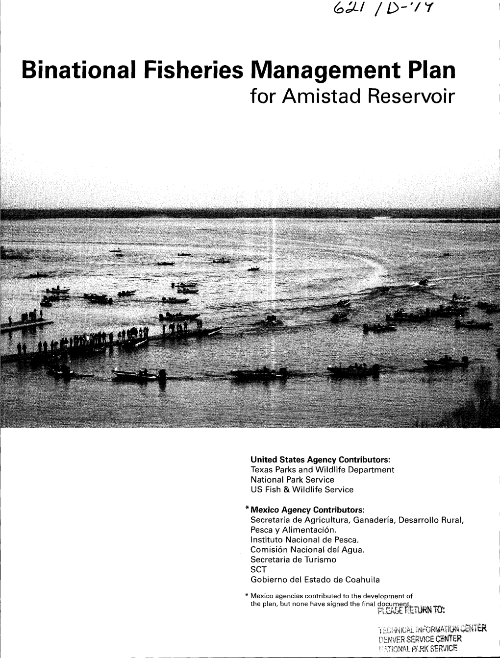 Binational Fisheries Management Plan for Amistad Reservoir