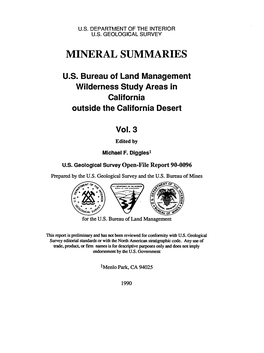 Mineral Summaries