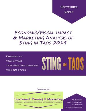 Economic/Fiscal Impact & Marketing Analysis of Sting in Taos 2019