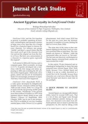 Ancient Egyptian Royalty in Fate/Grand Order