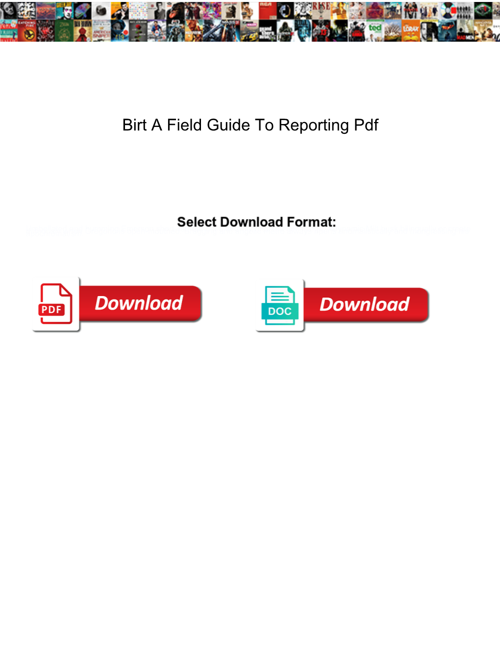 Birt a Field Guide to Reporting Pdf