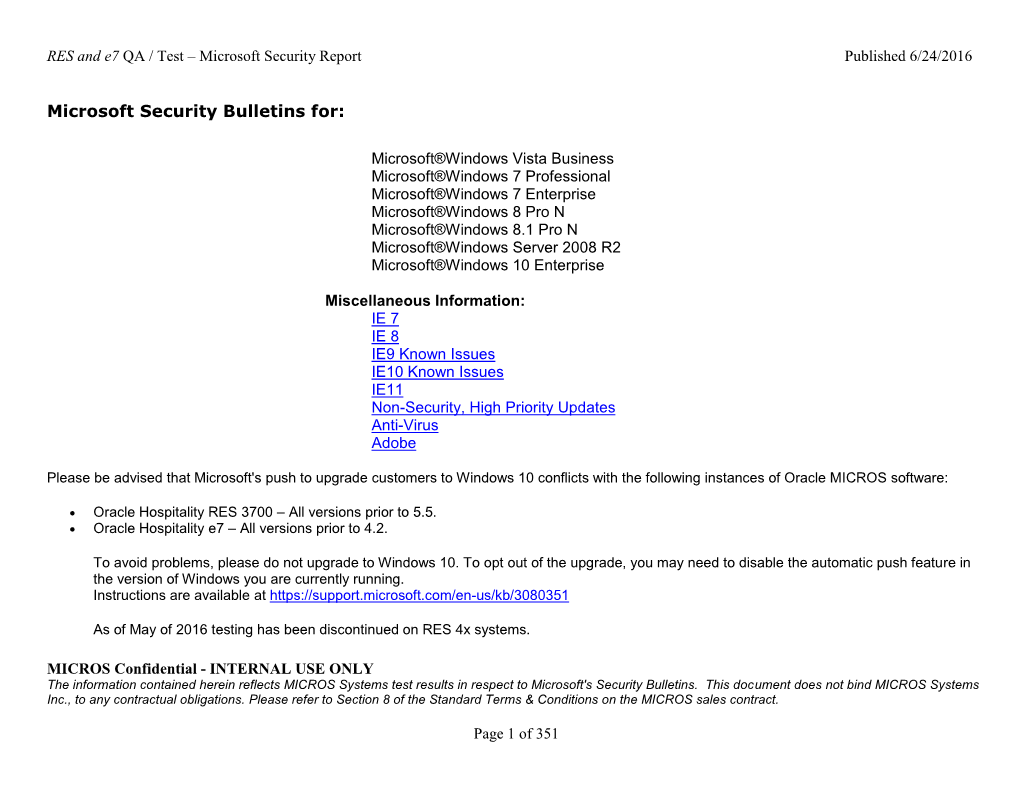 Microsoft Security Bulletins For