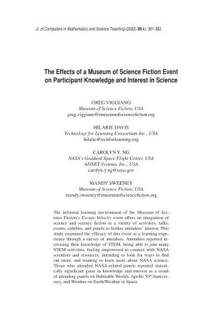 The Effects of a Museum of Science Fiction Event on Participant Knowledge and Interest in Science