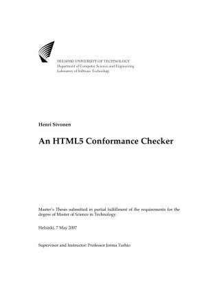 An HTML5 Conformance Checker