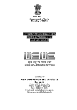 Brief Industrial Profile of KOLKATA DISTRICT WEST BENGAL