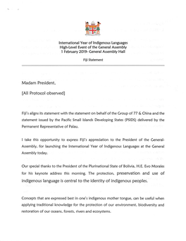 Fiji Statement