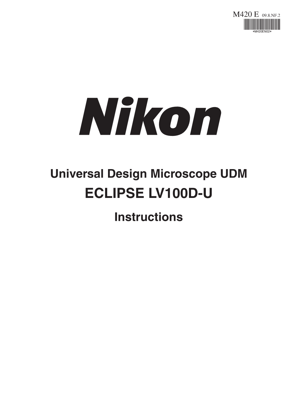 Universal Design Microscope UDM ECLIPSE LV100D-U Instructions