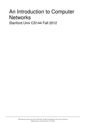 An Introduction to Computer Networks Stanford Univ CS144 Fall 2012