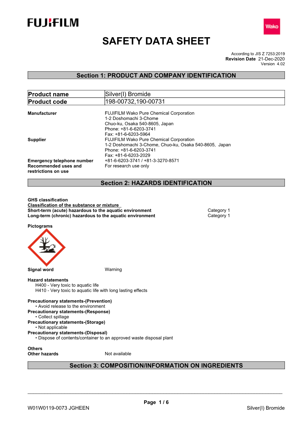 Safety Data Sheet