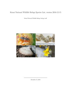 Kenai National Wildlife Refuge Species List, Version 2016-12-15