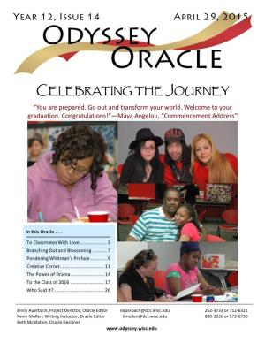 Year 12, Issue 14, April 29, 2015: Celebrating the Journey