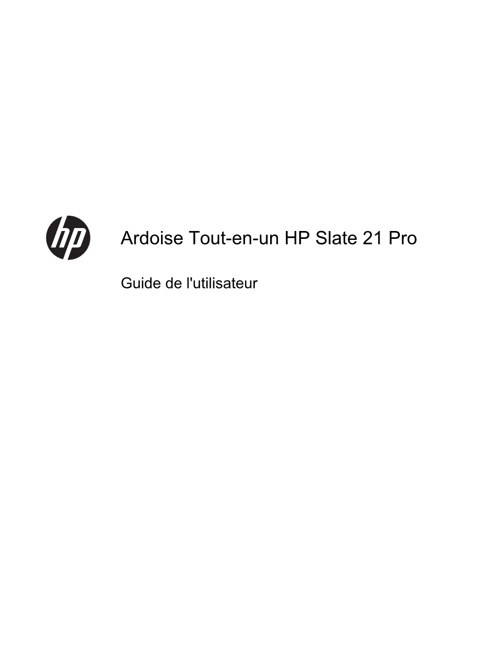 HP Slate 21 Pro All-In-One User Guide