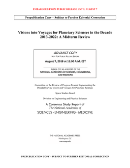 Visions Into Voyages for Planetary Sciences in the Decade 2013-2022: a Midterm Review