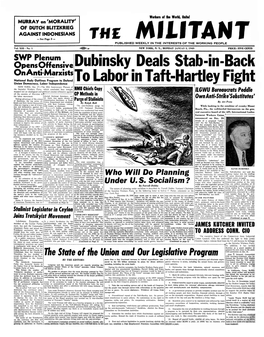 Dubinsky Deals Stab-In-Back to Labor in Taft-Hartley