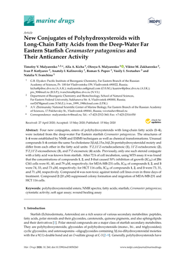 New Conjugates of Polyhydroxysteroids with Long-Chain Fatty Acids from the Deep-Water Far Eastern Starfish Ceramaster Patagonicus and Their Anticancer Activity