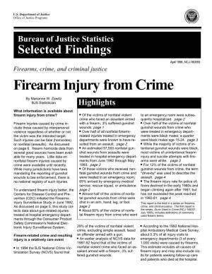 Firearm Injury from Crime